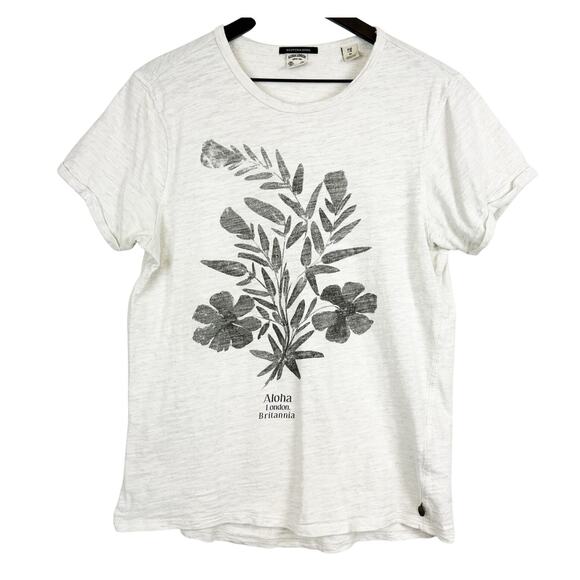 Scotch & Soda Tops - Scotch & Soda Womens Aloha London Britannia Linen Blend Tee Shirt White - M